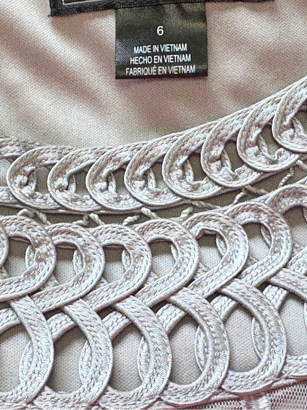 Jessica Howard Silver Sequin Lace Metallic Cocktail Sheath Dress Size 6 - Picture 5 of 7